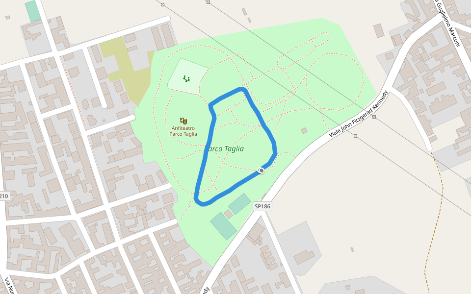 Parco Taglia walking route map in Cardito