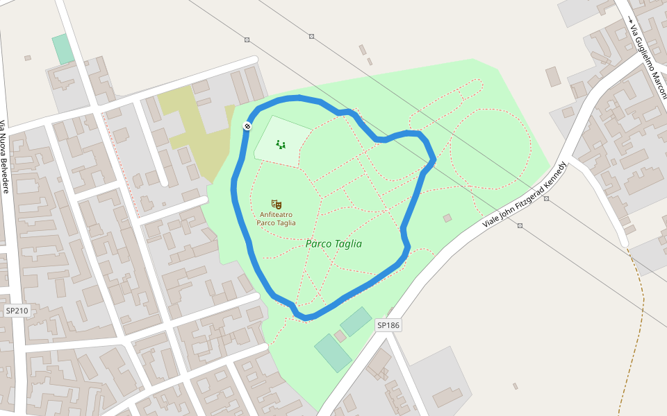 Parco Taglia walking route map in Carditello