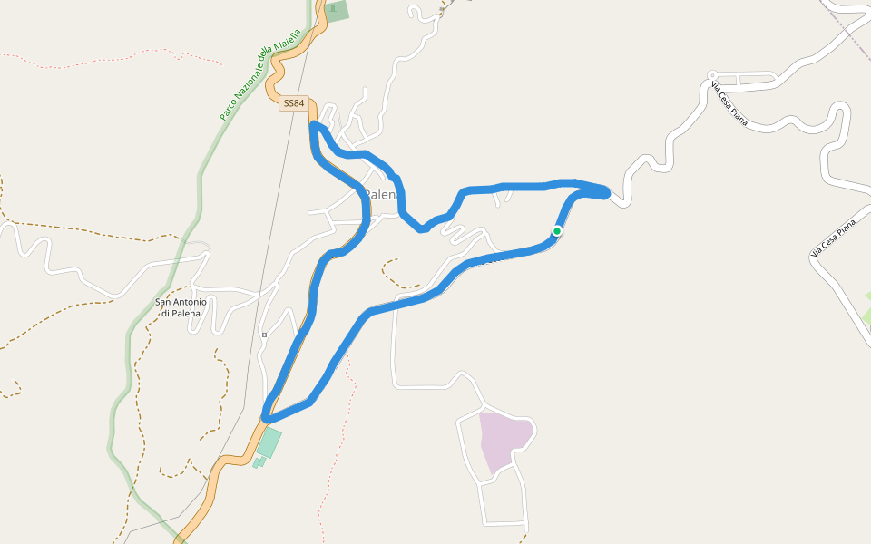 Palena walking route map in Palena