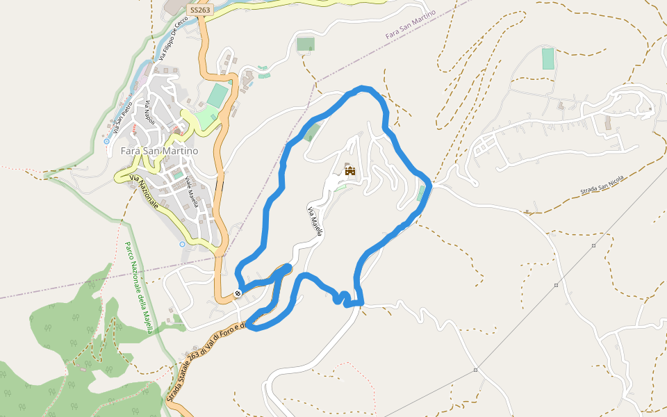 Palazzo Baglioni walking route map in Colle San Leonardo