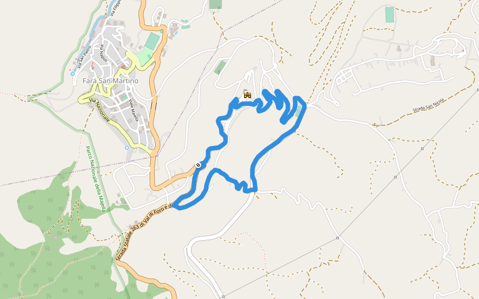 Palazzo Baglioni walking route map in Colle San Leonardo