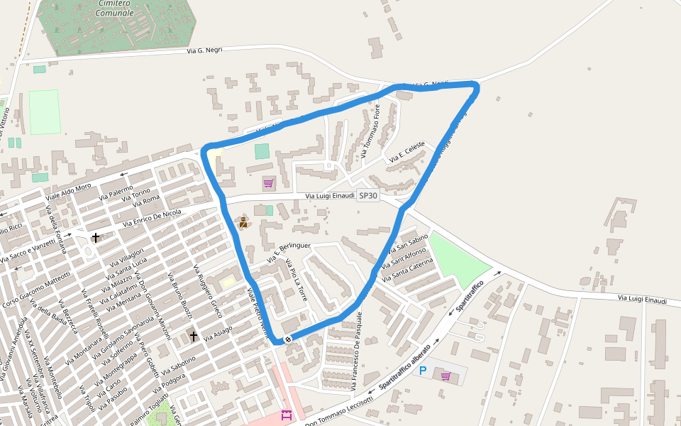 Palestra scolastica walking route map in Torremaggiore