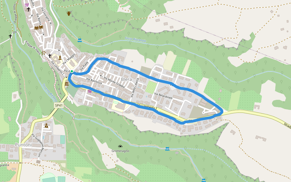 Giardinetti pubblici walking route map in Blera