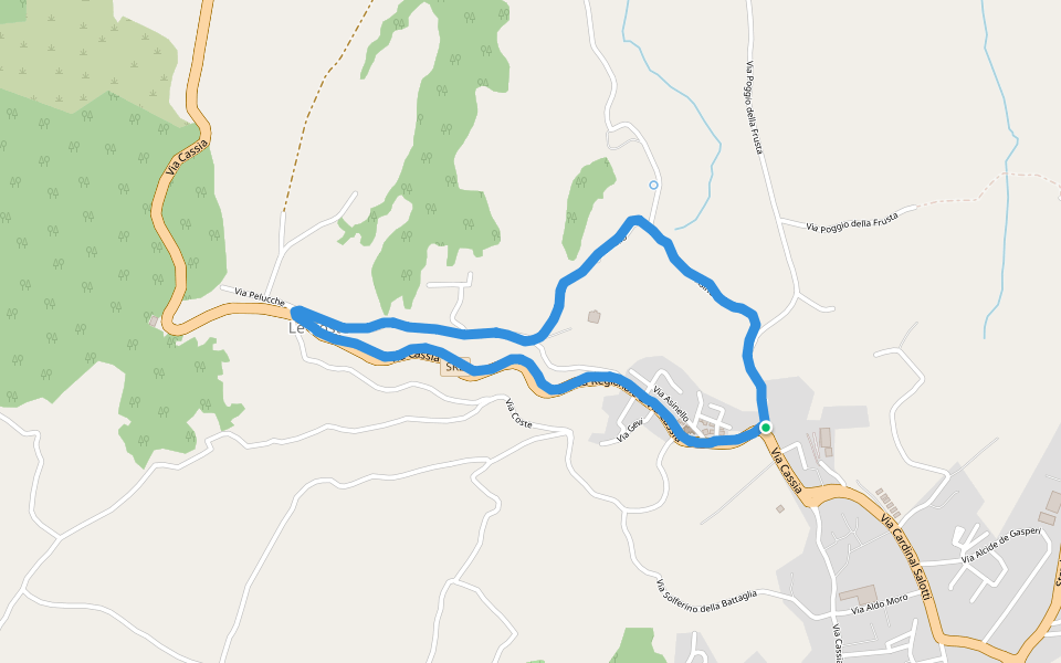 Strada Regionale 2 walking route map in Montefiascone