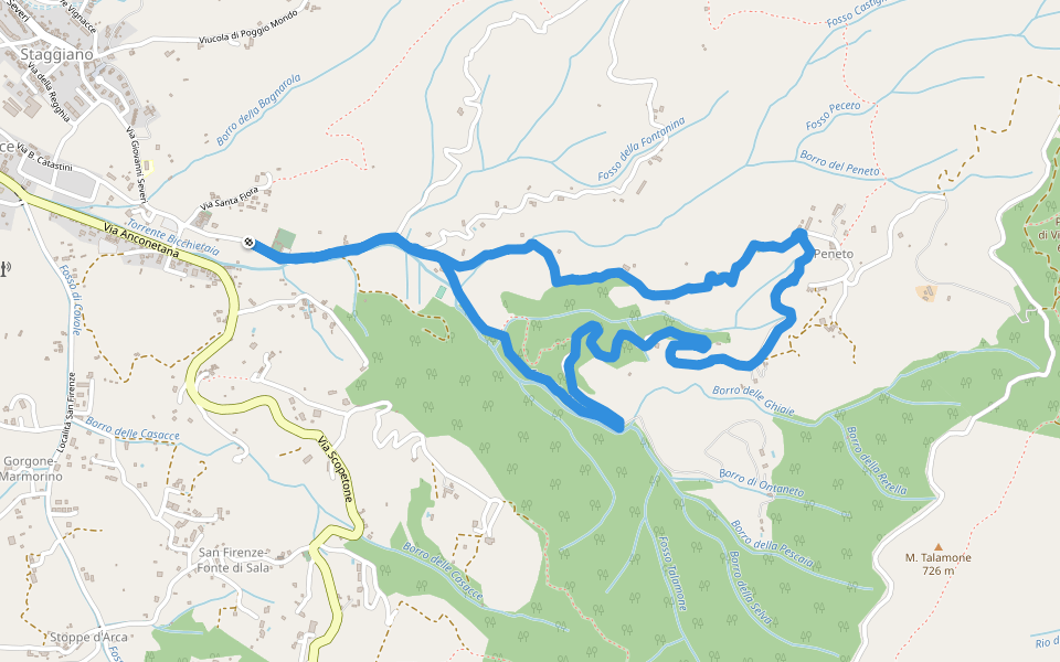 Peneto - Localita Peneto walking route map in Arezzo