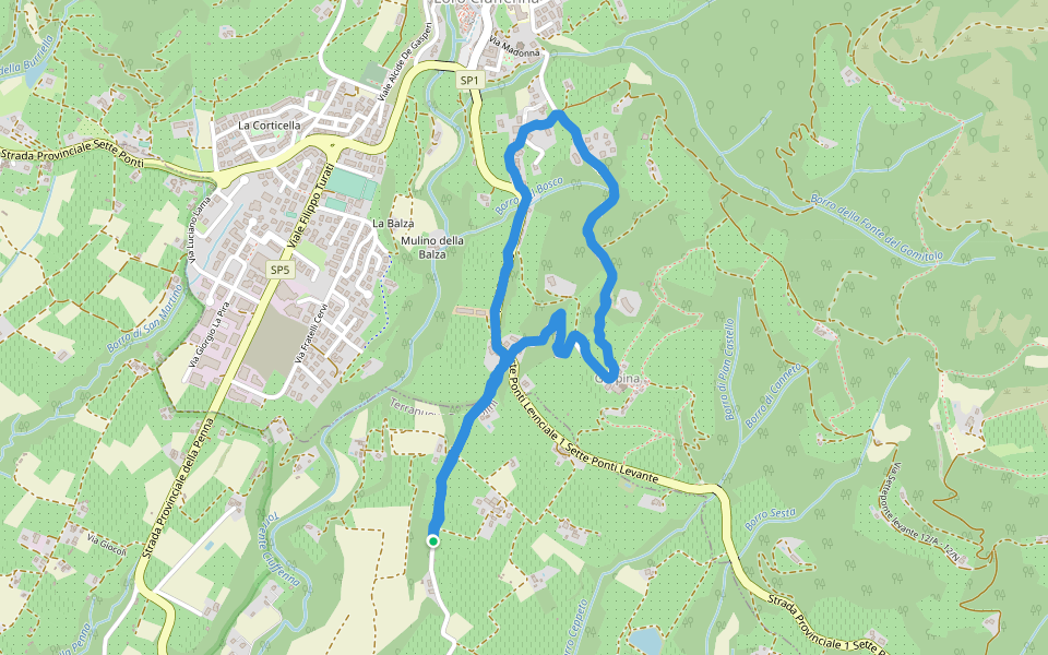 Gropina walking route map in Penna