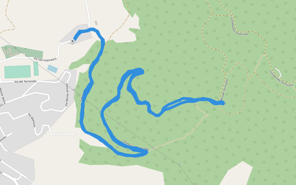 Cittaducale-Terminillo walking route map in Cittaducale