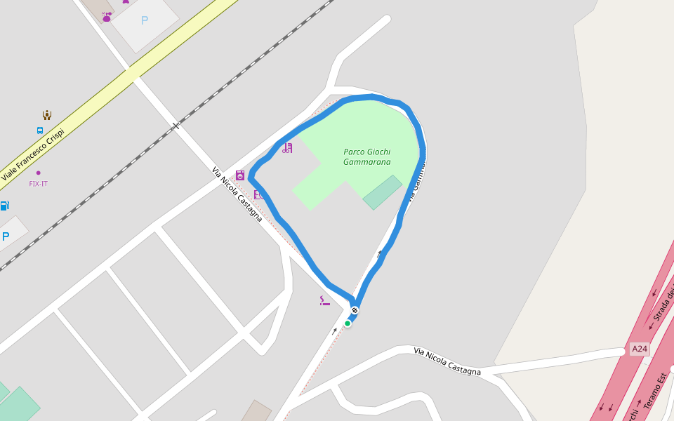 Parco Giochi Gammarana walking route map in Teramo