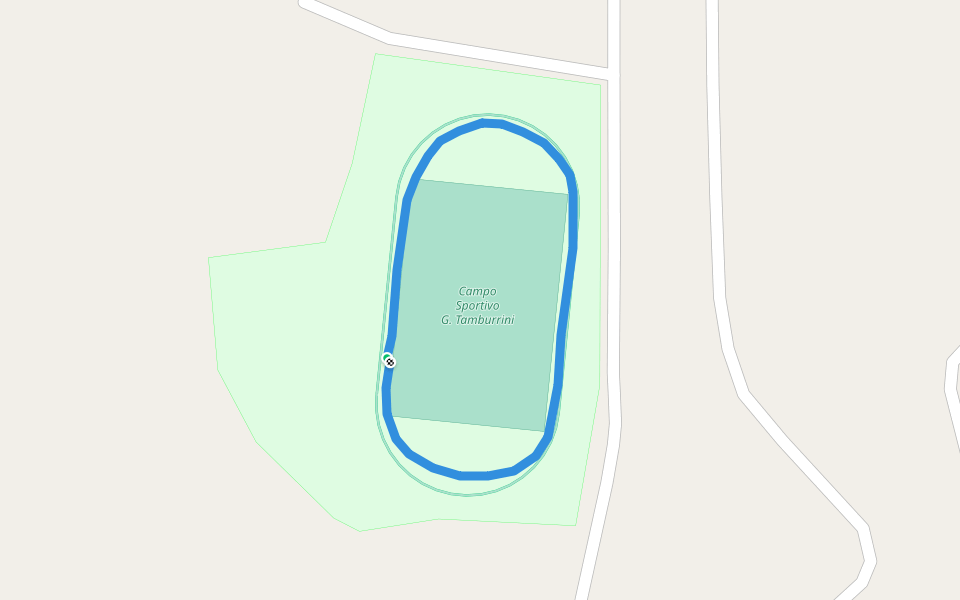 Campo Sportivo G. Tamburrini walking route map in Montegiorgio