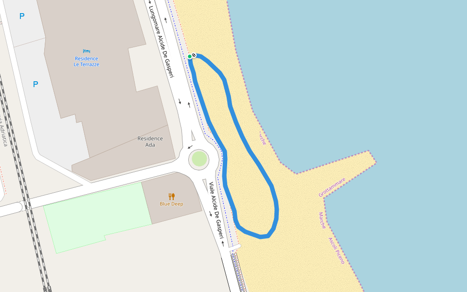 Belvedere (Parco Belvedere) walking route map in Grottammare