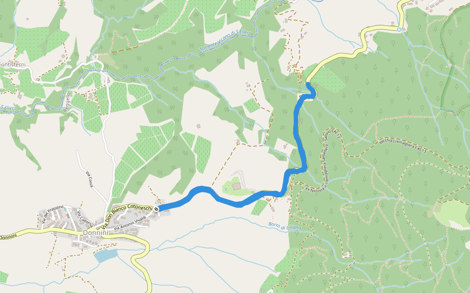 Borro di Ciliana walking route map in Donnini
