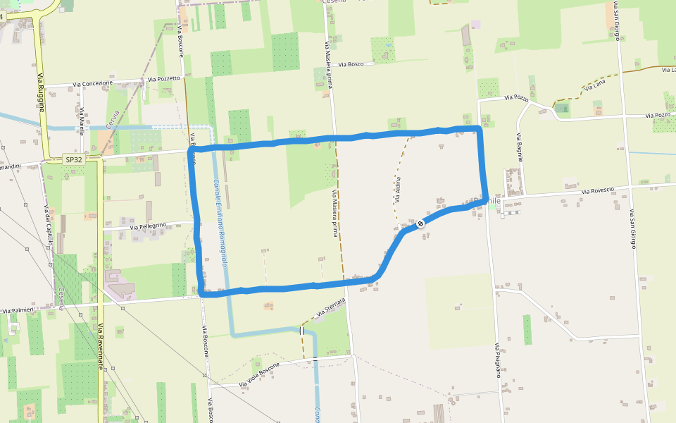 Giardino Pietro Maganza walking route map in Bagnile