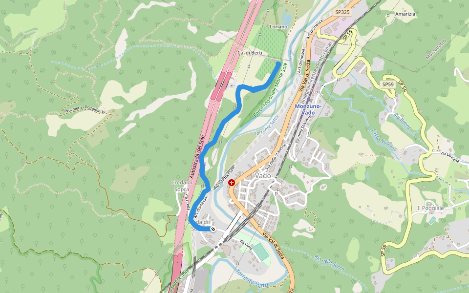 Creda di Sotto walking route map in Vado