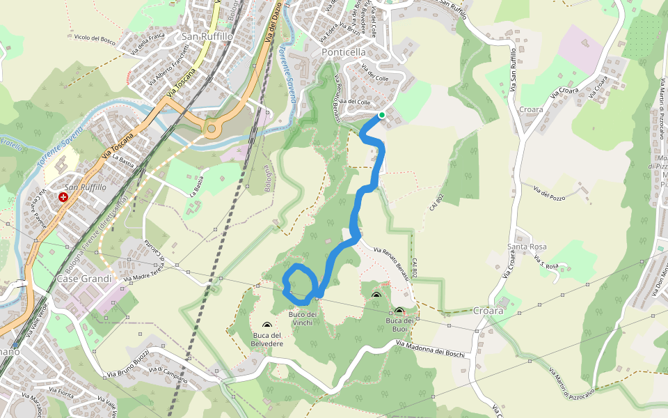 SN1 walking route map in Ponticella