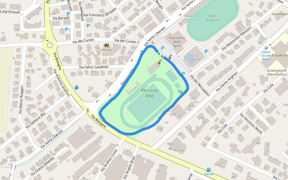 Percorso Vita walking route map in Cento