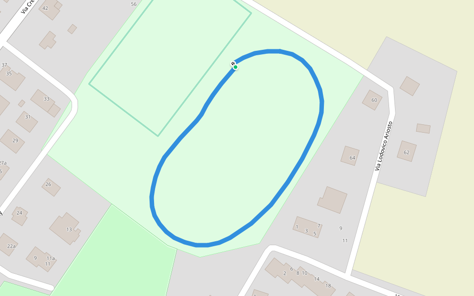 Campo sportivo walking route map in Pieve di Cento