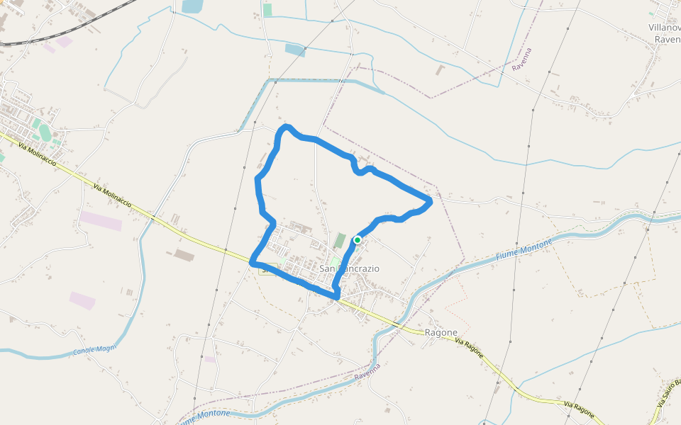 Villa Roncuzzi walking route map in San Pancrazio