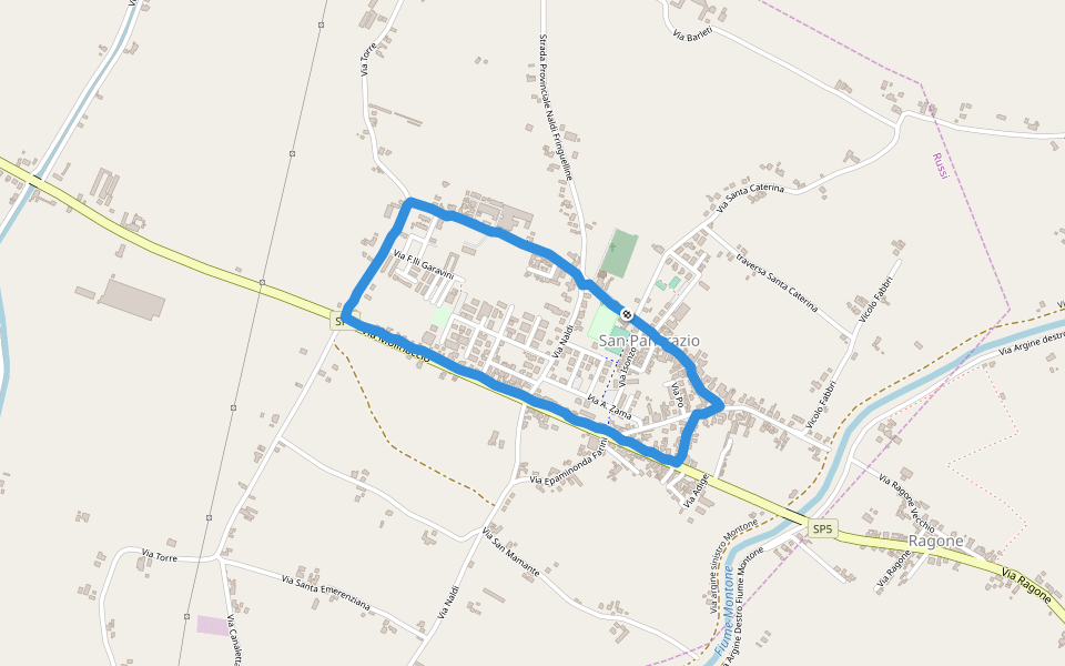 Stadio walking route map in San Pancrazio