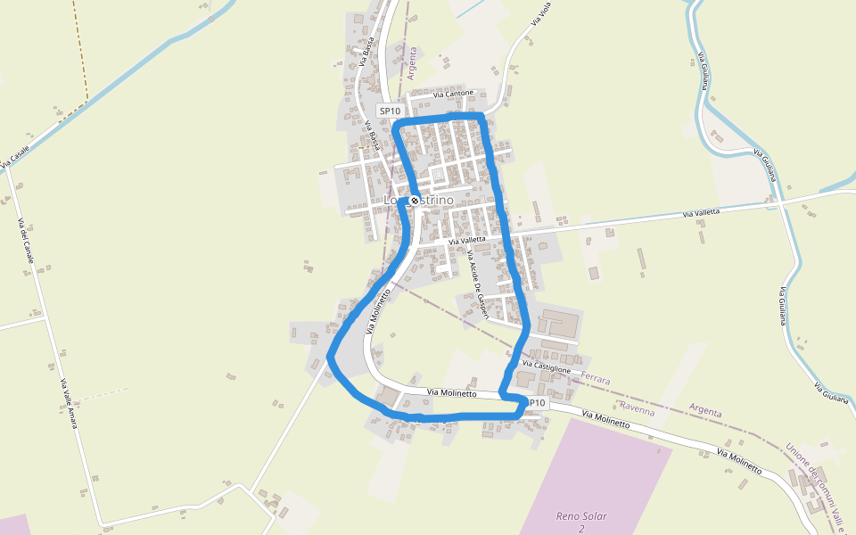 Longastrino walking route map in Longastrino