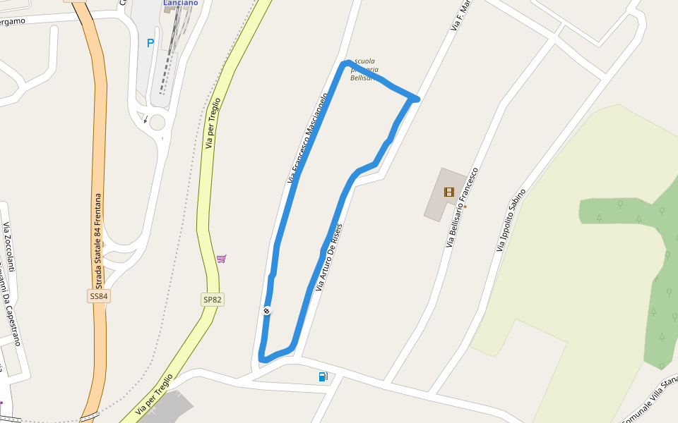 scuola primaria Bellisario walking route map in Lanciano