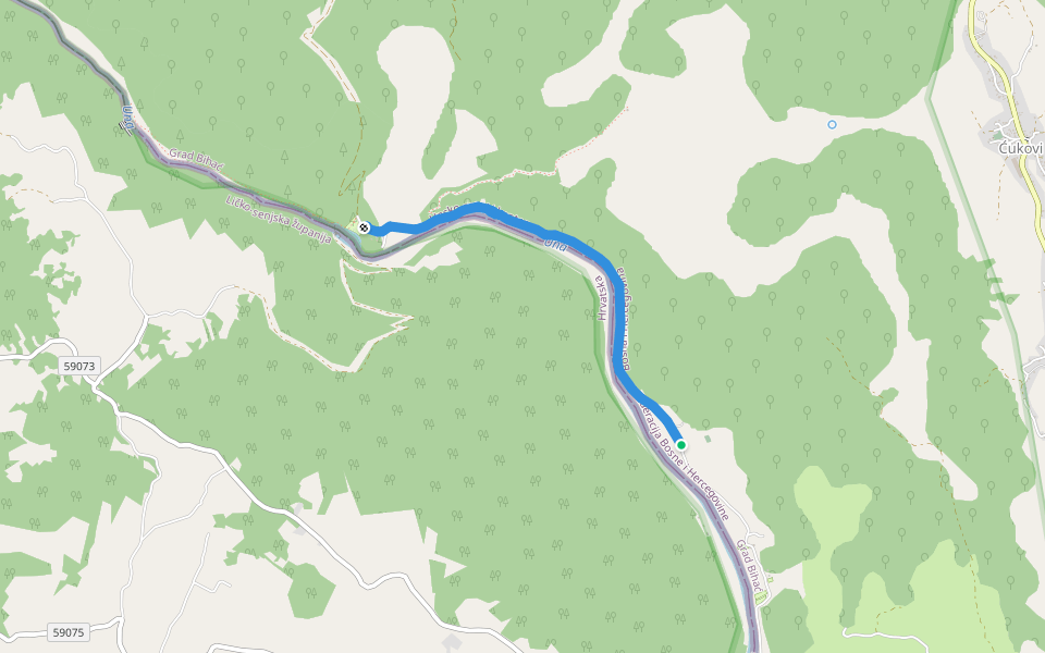 Kamp "Zulić" walking route map in Doljani