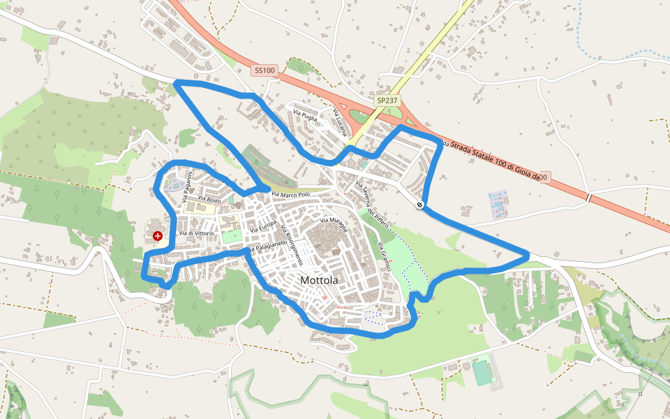 Pineta Teodolinda Casamassima walking route map in Mottola
