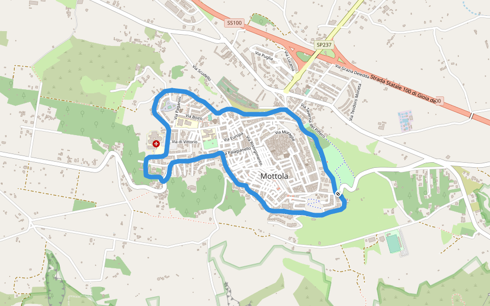 Mottola walking route map in Mottola