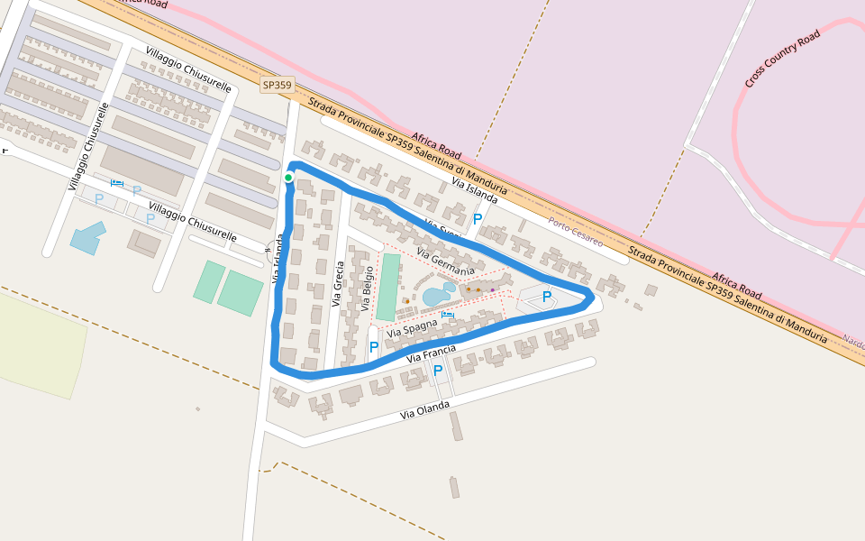 Eurovillage walking route map in Eurovillage