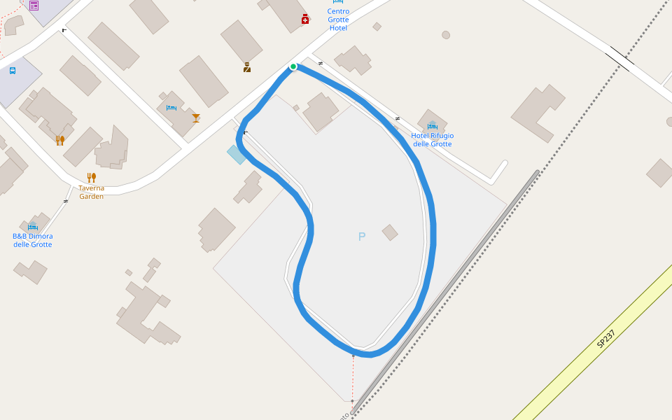 Area di Sosta Camper,Grotte di Castellana walking route map in Castellana Grotte