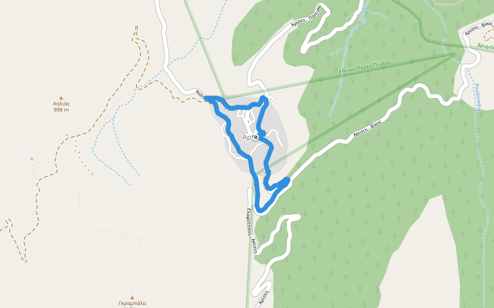 Aristi - Zagori  walking route map in Aristi