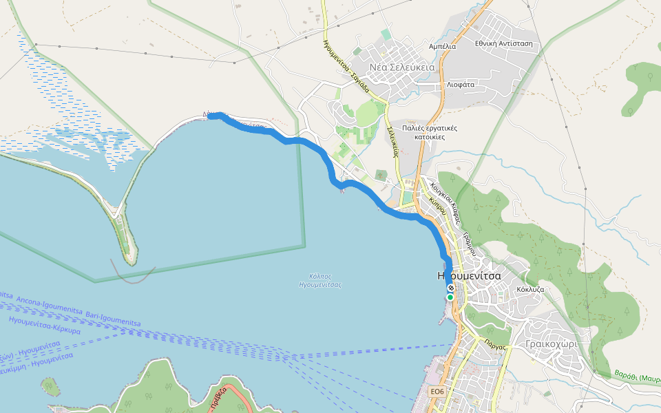 Igoumenitsa Seaside Walk walking route map in Igoumenitsa