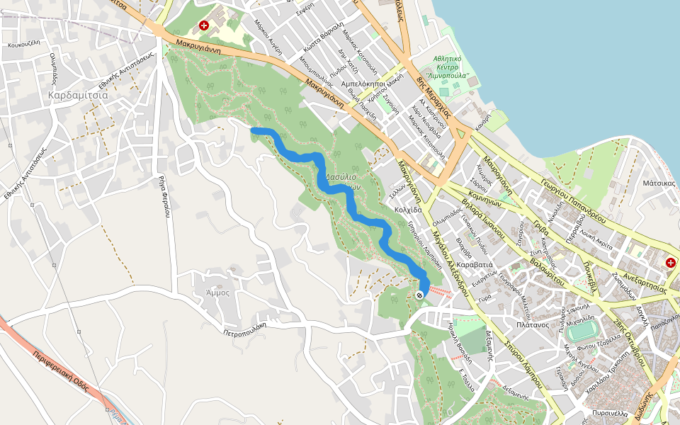Δασύλιο Ιωαννίνων walking route map in Ioannina