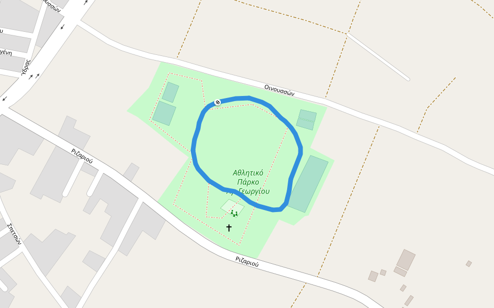 Αθλητικό Πάρκο Αγ. Γεωργίου walking route map in Trikala