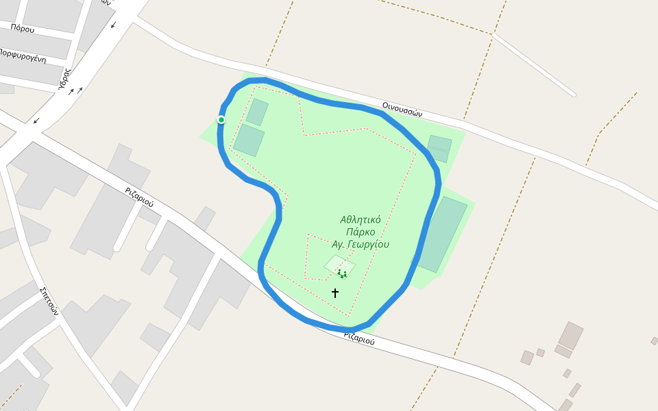 Αθλητικό Πάρκο Αγ. Γεωργίου walking route map in Trikala