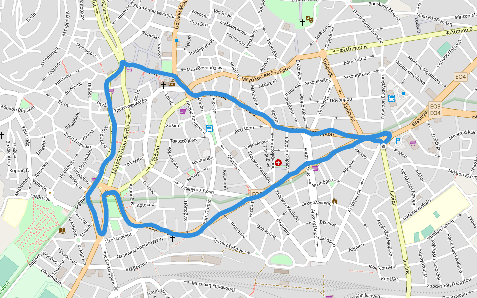 Κουρί-Άγ. Ελευθέριος (Κοζάνης-Πτελέας-Δρεπάνου) walking route map in Igoumenitsa