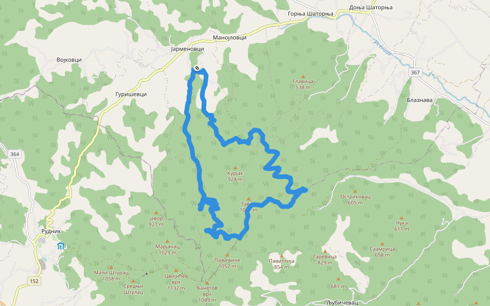 Таван walking route map in Јарменовци