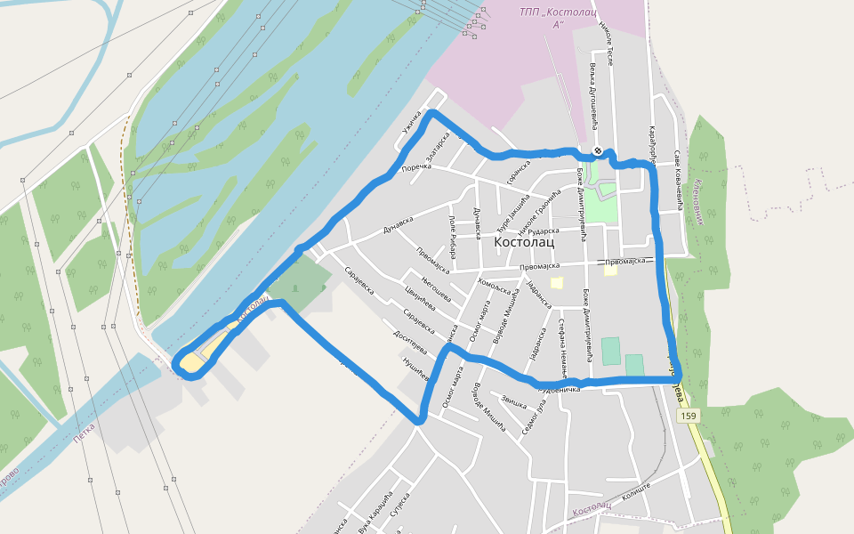 Keti walking route map in Костолац