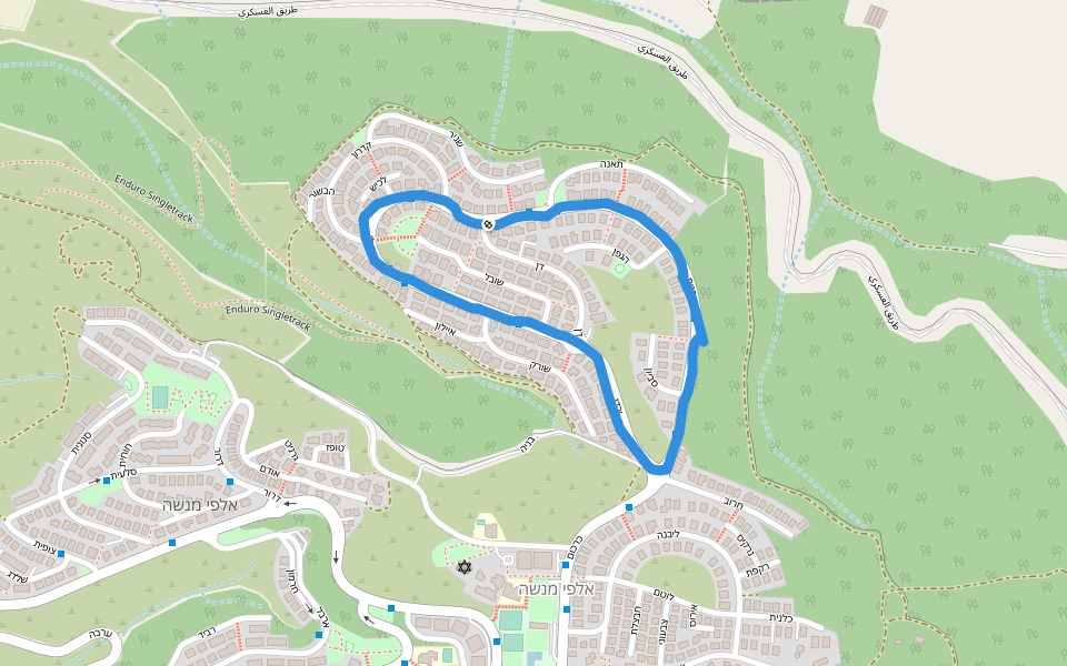 Enduro Singletrack walking route map in Alfei Menashe
