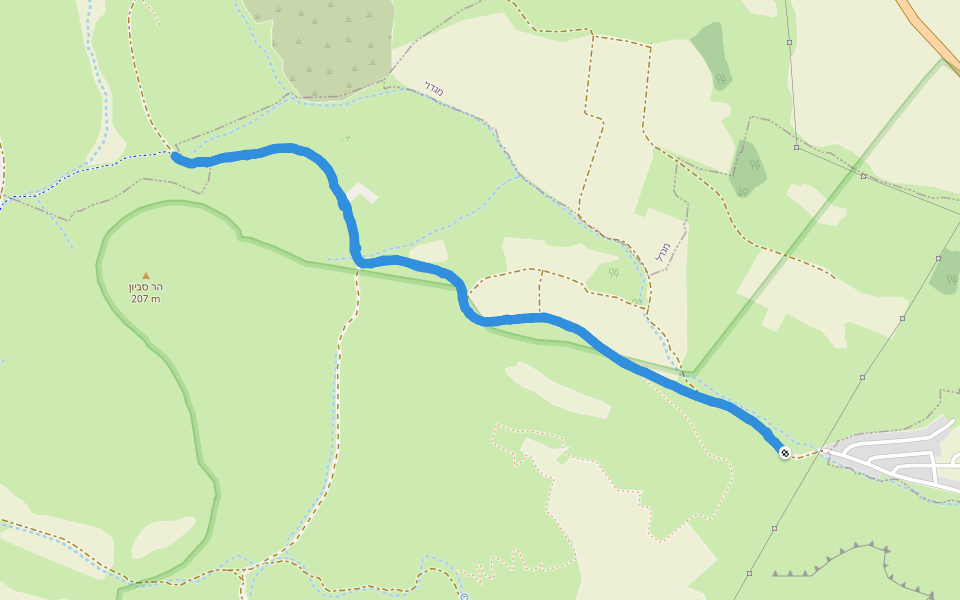 הר סביון walking route map in Hamam