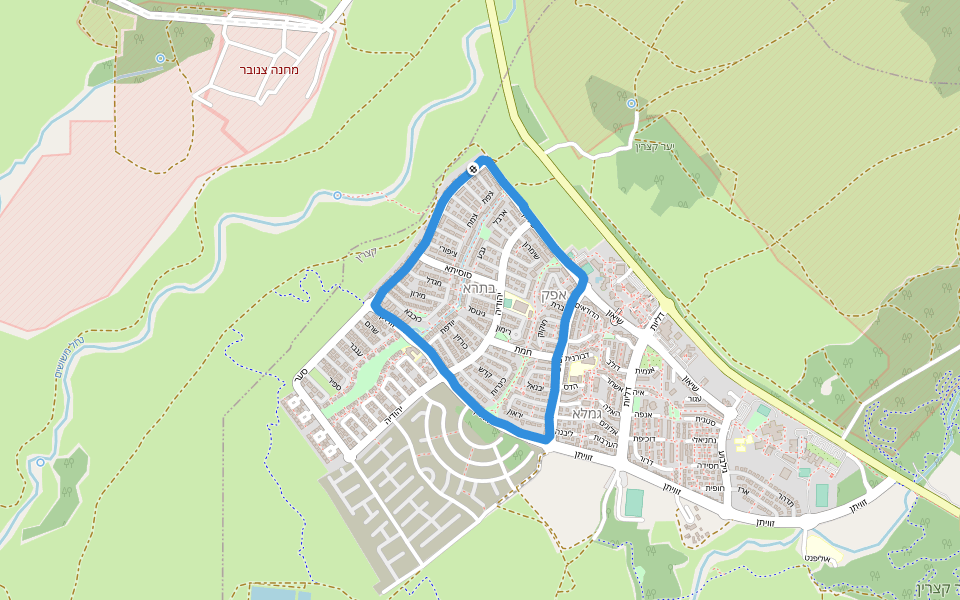 Small soccer field walking route map in Qatsrin
