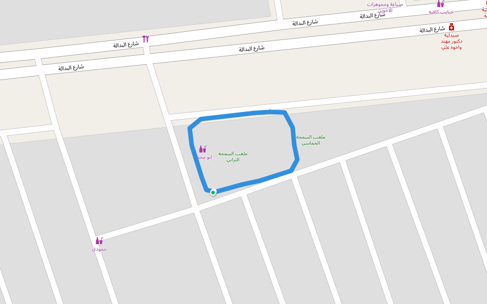 ملعب السمجة الترابي walking route map in Baghdad