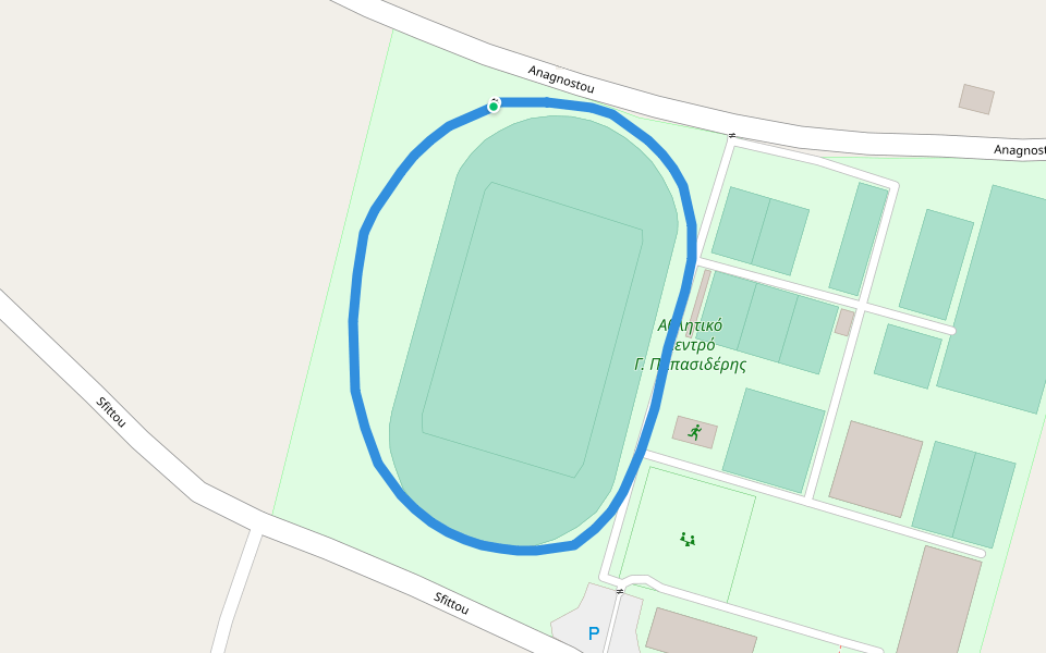 Αθλητικό Κεντρό Γ. Παπασιδέρης walking route map in Koropi