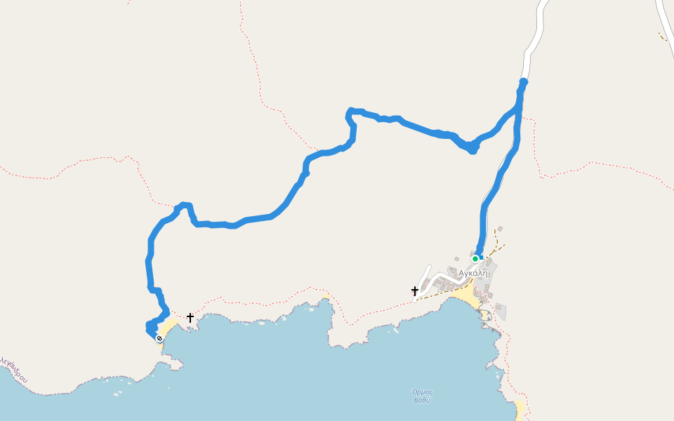 Agali/Saint Nicolas walking route map in Agkali
