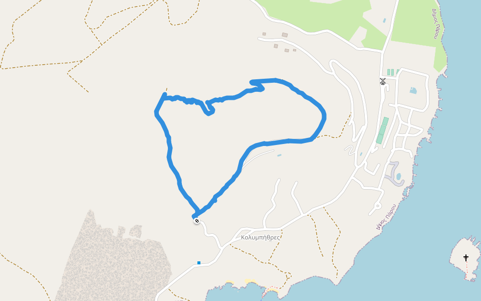 Κολυμπήθρες walking route map in Kolimpithres