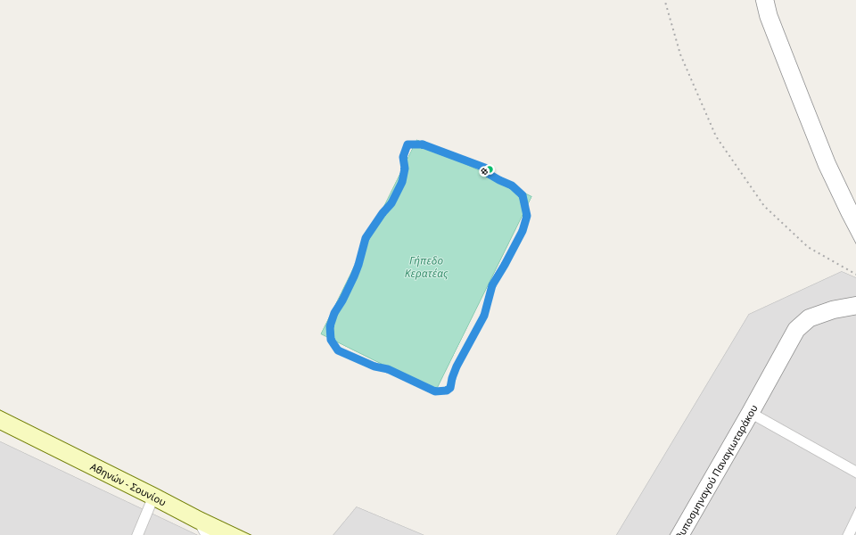 Γήπεδο Κερατέας walking route map in Keratea