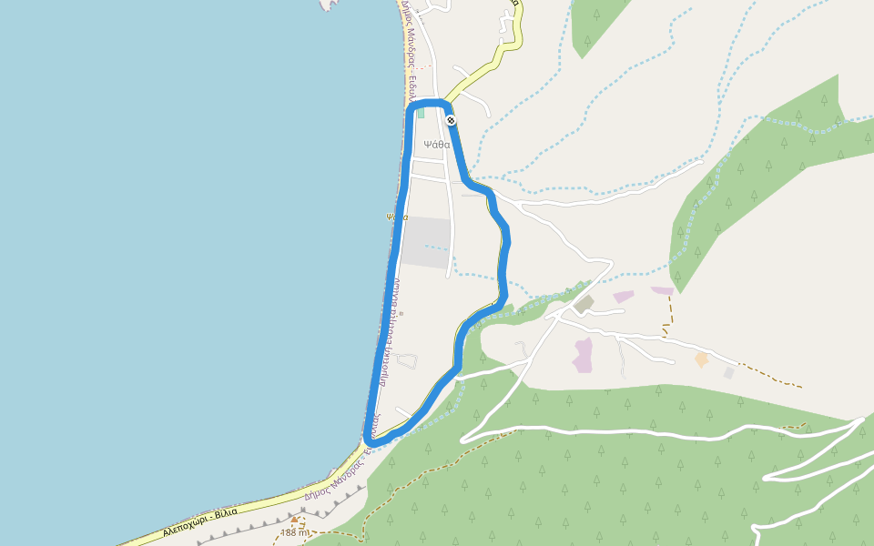 Ψάθα walking route map in Psatha