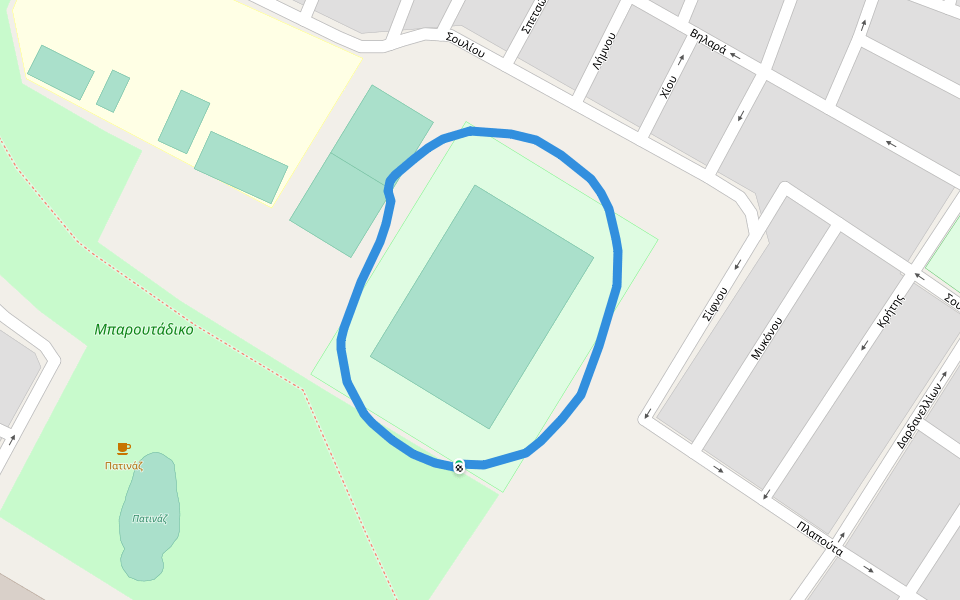 Μπαρουτάδικο walking route map in Egaleo