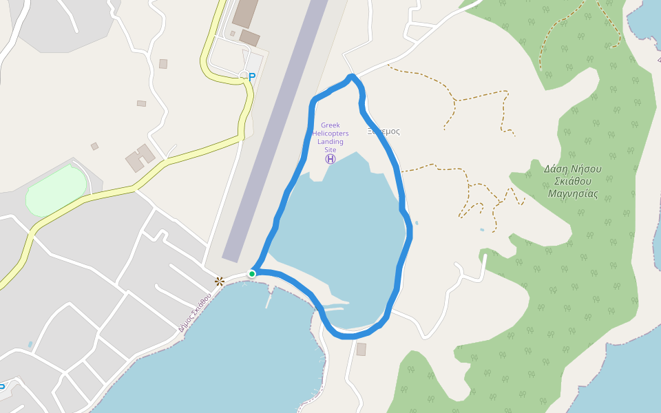 Ξάνεμος walking route map in Skiathos
