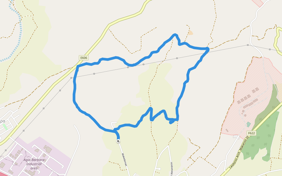 Parko tou asprokremmou walking route map in Anarita