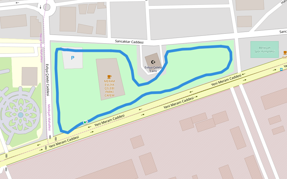 NEÜ Ahmet Keleşoğlu Eğitim Fakültesi walking route map in Akşehir